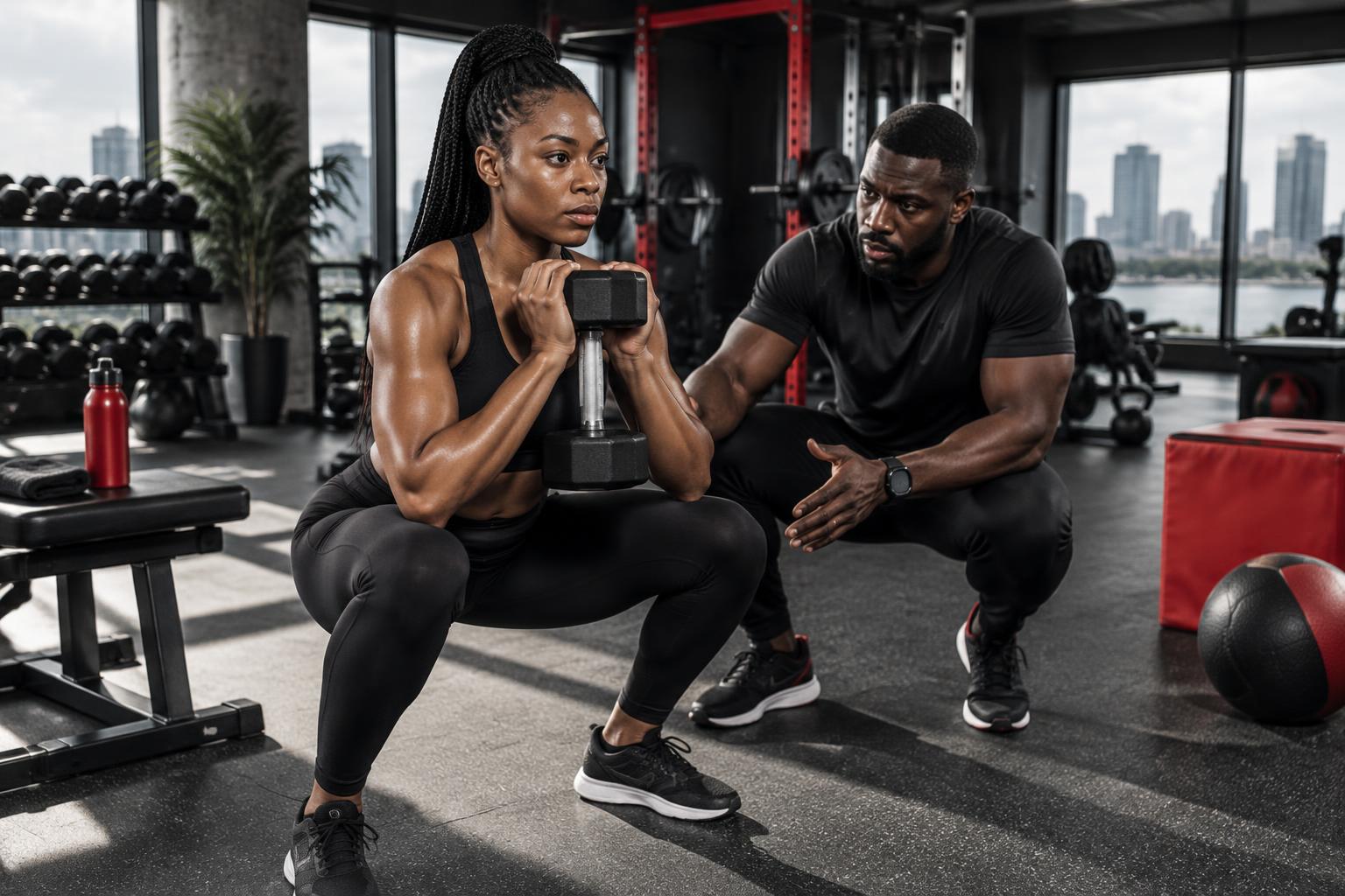 Illustrative personal-training scene